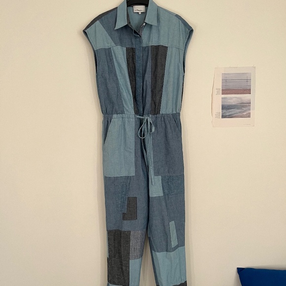 3.1 Phillip Lim Denim Patchwork Jumpsuit - Picture 1 of 4
